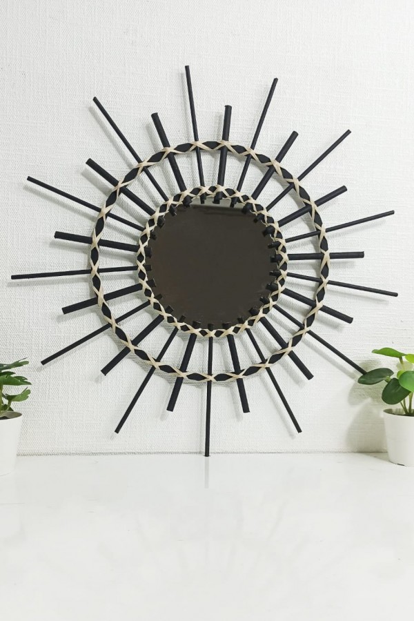 Siyah Bambu Çubuklu Güneş Ayna 