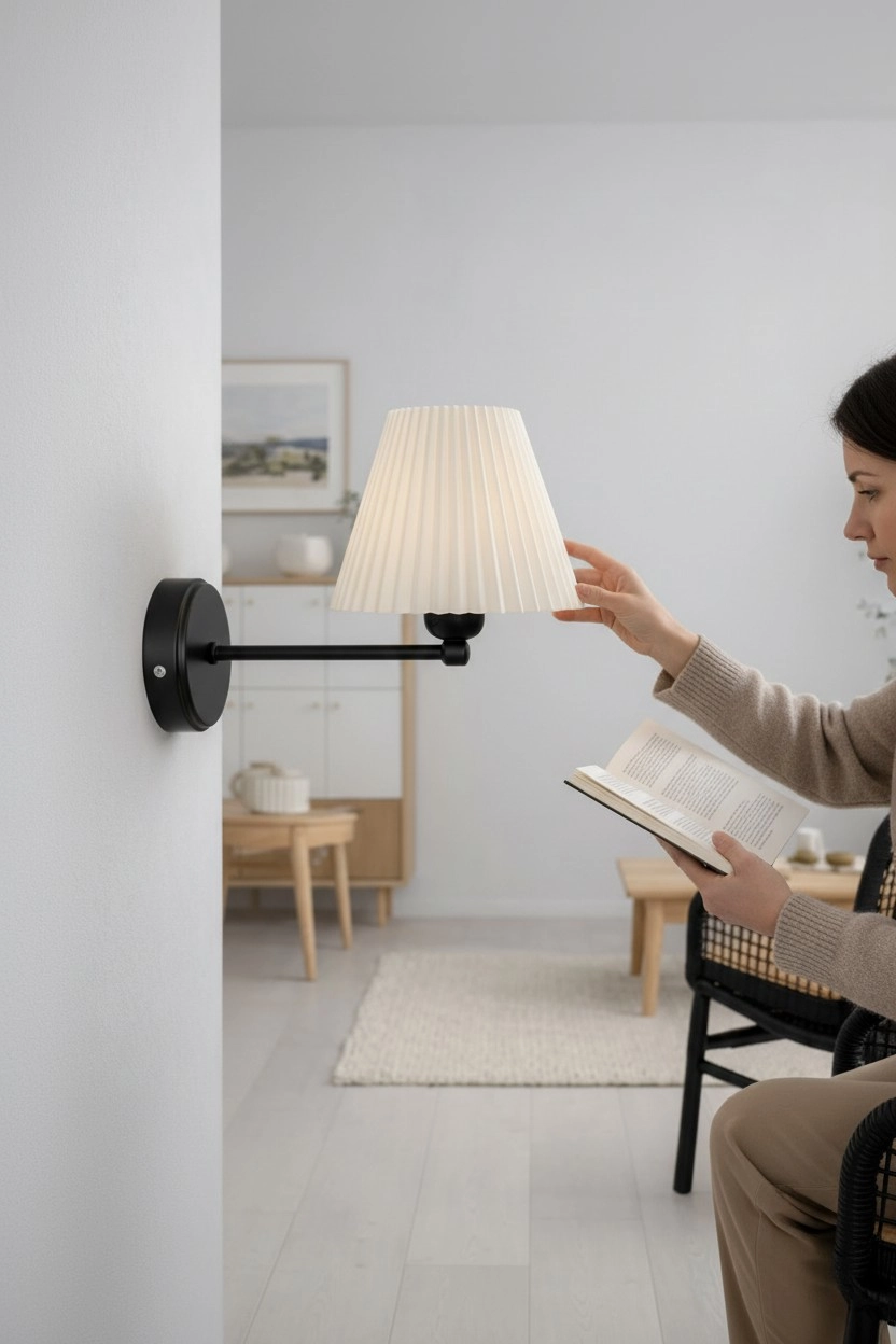 Kablosuz Pilli Aplik – Tak Çalıştır Aplik -Pileli Modern İskandinav Duvar Lambası
