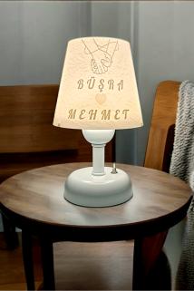 Kişiye Özel Kablosuz Pilli Abajur, Sevgililer Günü Hediyelik, İsimli Masa Lambası