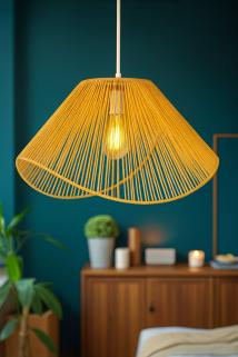 Elysia Doğal Rafya El Yapımı Sarkıt Avize | Bohem & Minimalist Tarz Hasır Avize