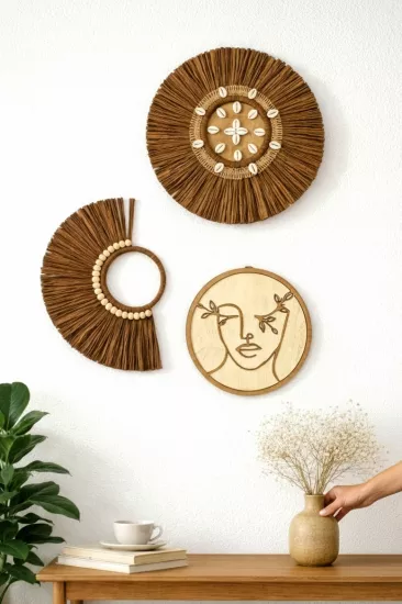 Deniz Kabuklu & Boncuklu Rafya Süsler 