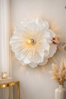 Lumi Bloom El Yapımı Çiçek Aplik – Dekoratif Duvar Lambası | Bohem & Modern Tasarım